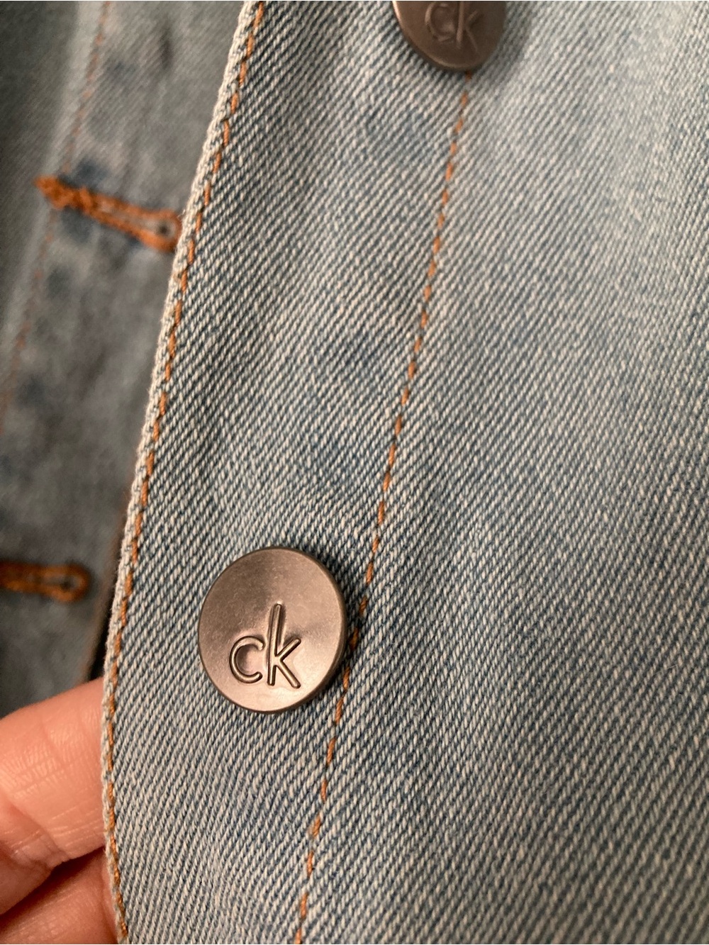 Calvin Klein Jeans Light Wash Denim Jacket - Pale Blue - Picture 3 of 4